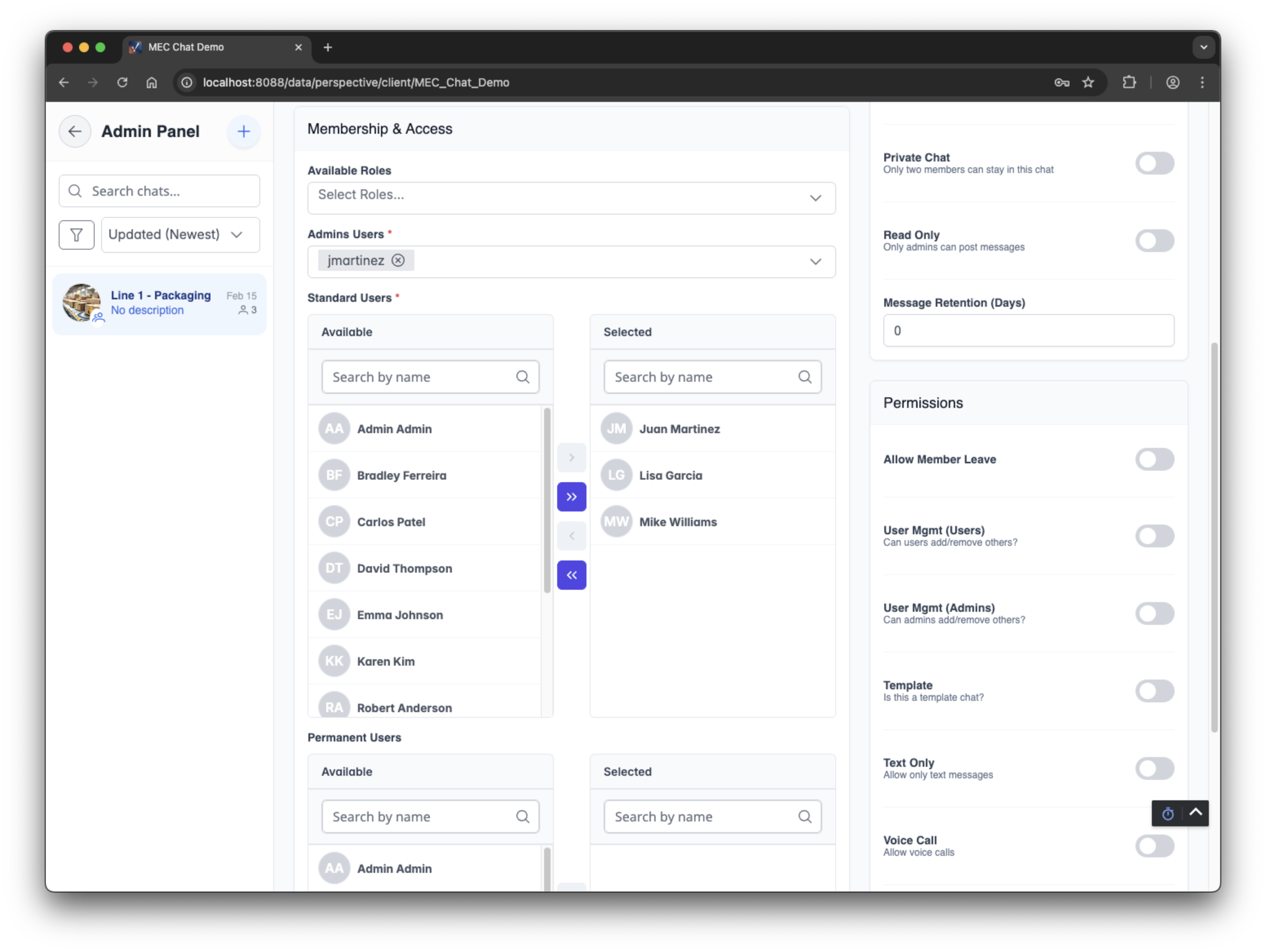 Add members to a chat group